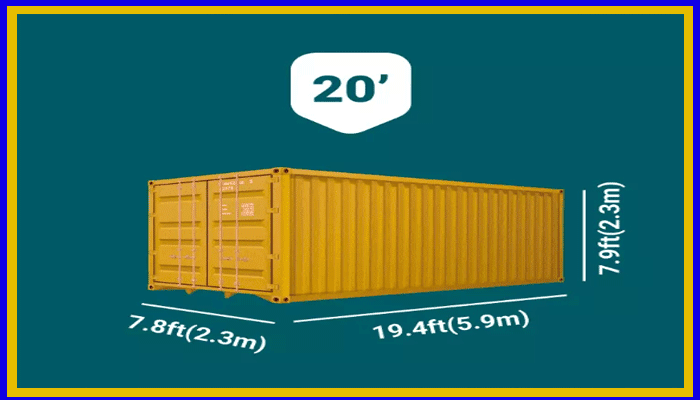 کانتینر دریایی و انواع آن، کانتینر 20 فوتی